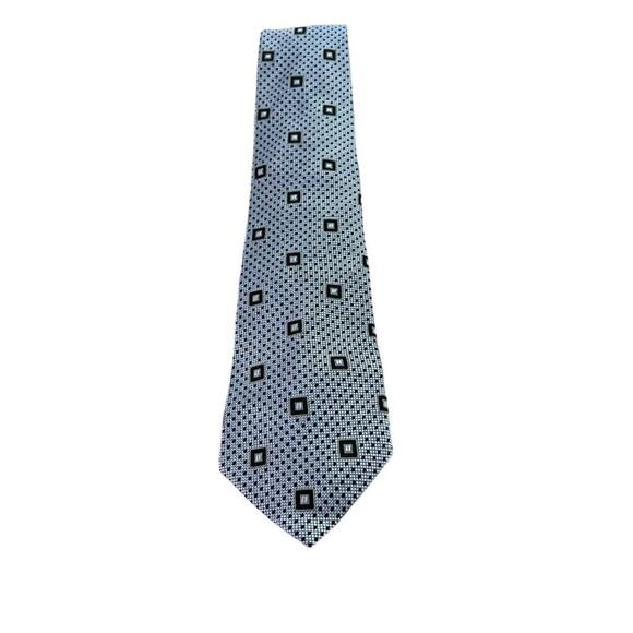 GIANNI VERSACE Necktie Mens 100% Silk Geometric 3.5” Hand Made in Spain Vintage - Picture 1 of 10